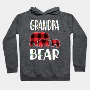 Grandpa Bear Red Plaid Christmas Pajama Matching Family Gift Hoodie